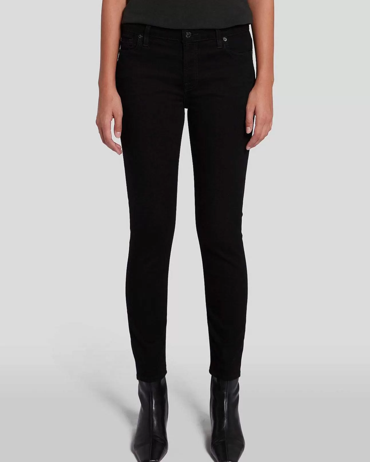 7 For All Mankind B(Air) Ankle Skinny In Schwarz Gespult Store