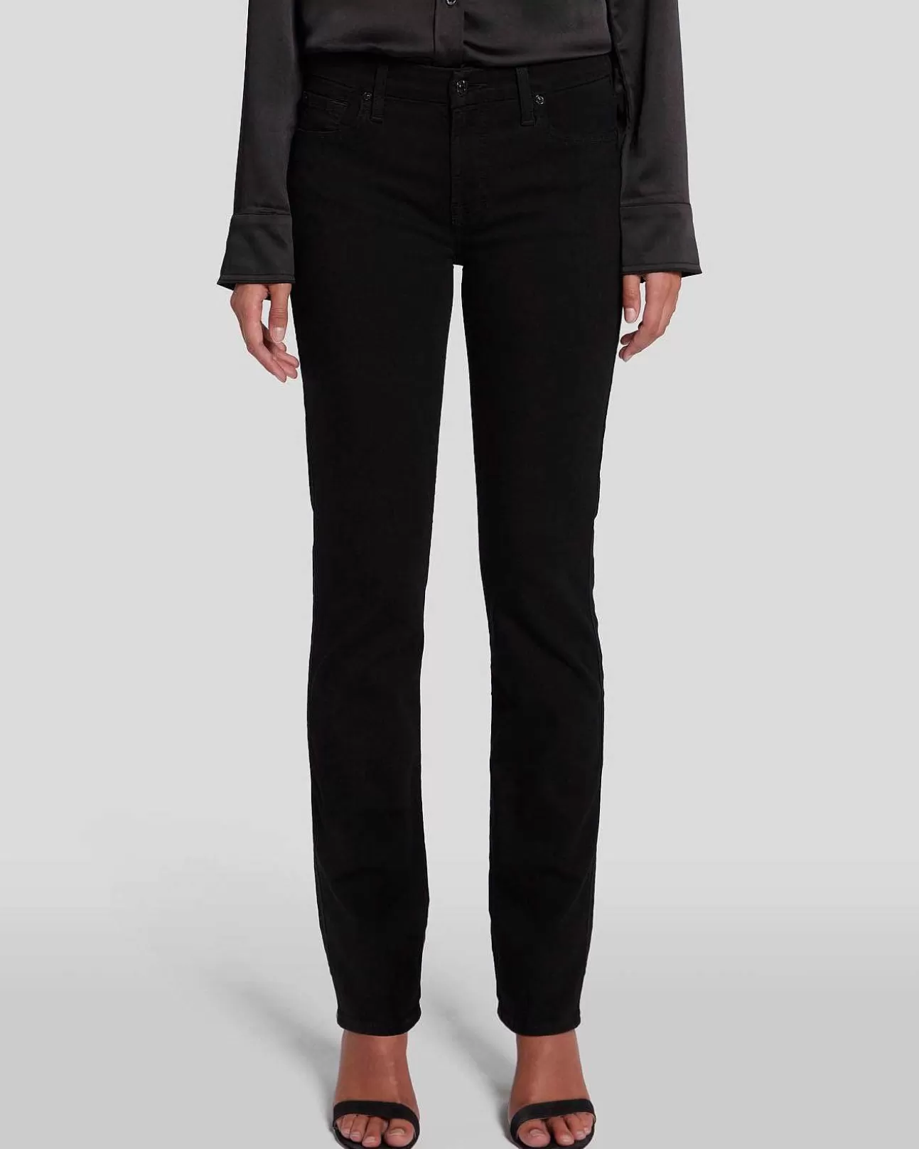 7 For All Mankind B(Air) Kimmie Straight In Schwarz Gespult Clearance