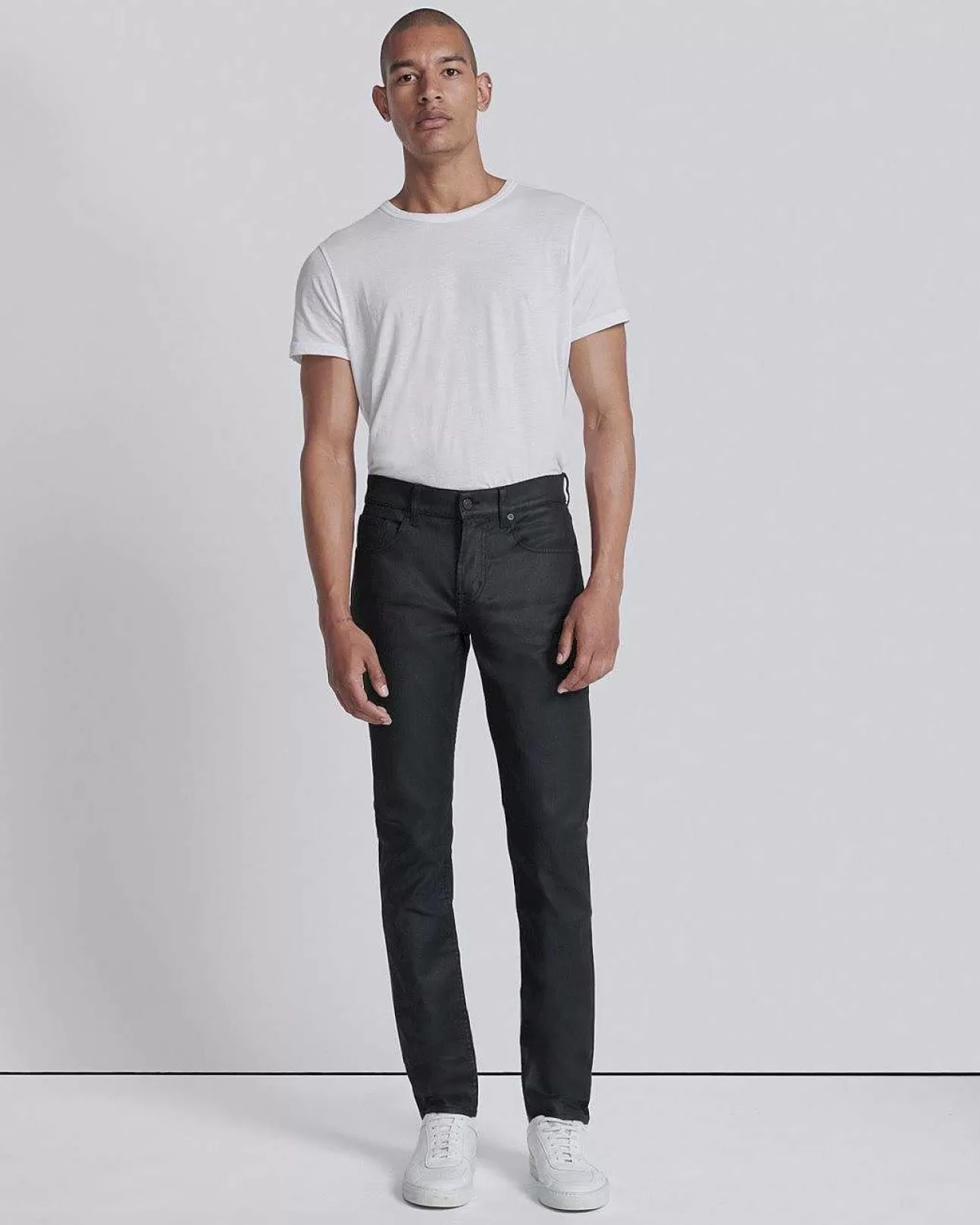 7 For All Mankind Beschichtetes Slimmy Tapered In Schwarz Hot