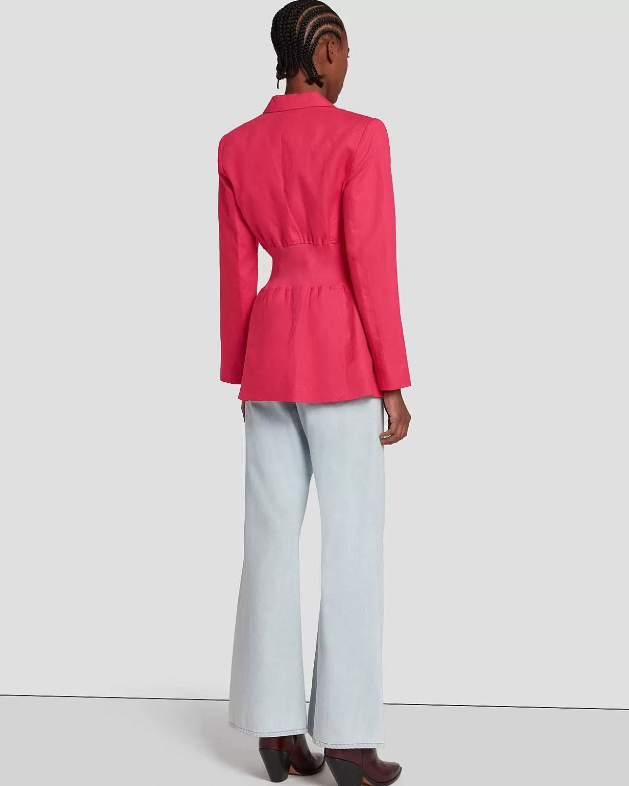 7 For All Mankind Blazer Aus Leinen Mit Schmaler Taille Geranie Discount