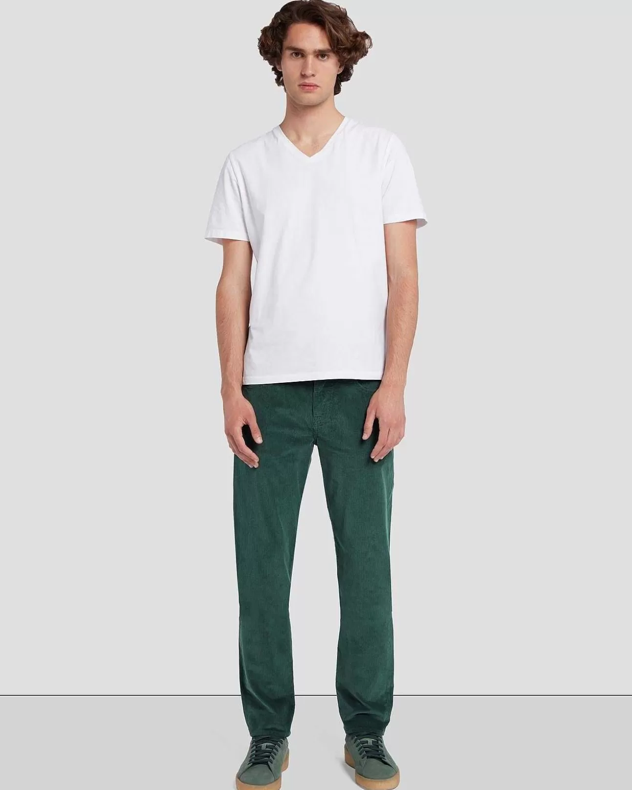 7 For All Mankind Cord Slimmy Tapered In Jagergrun Online