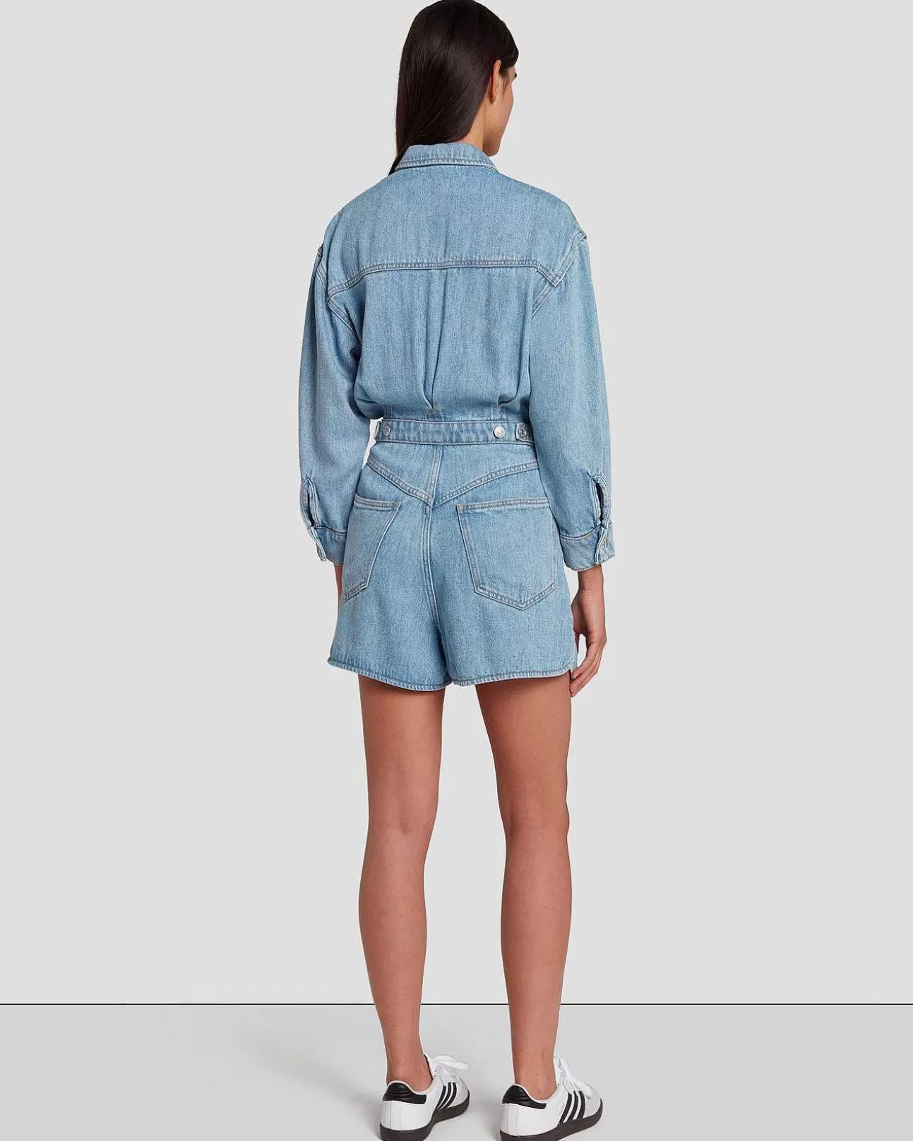 7 For All Mankind Denim Lustre Shortall In Vulkanblau Sale