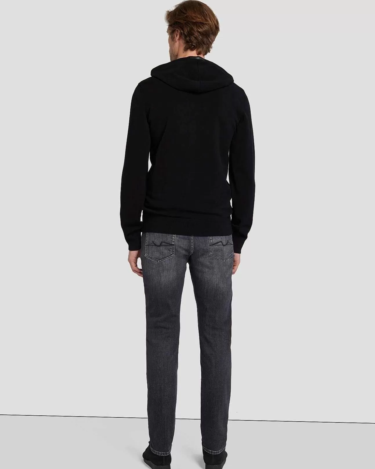 7 For All Mankind Dynamic Luxe Kapuzenpullover Schwarz Discount