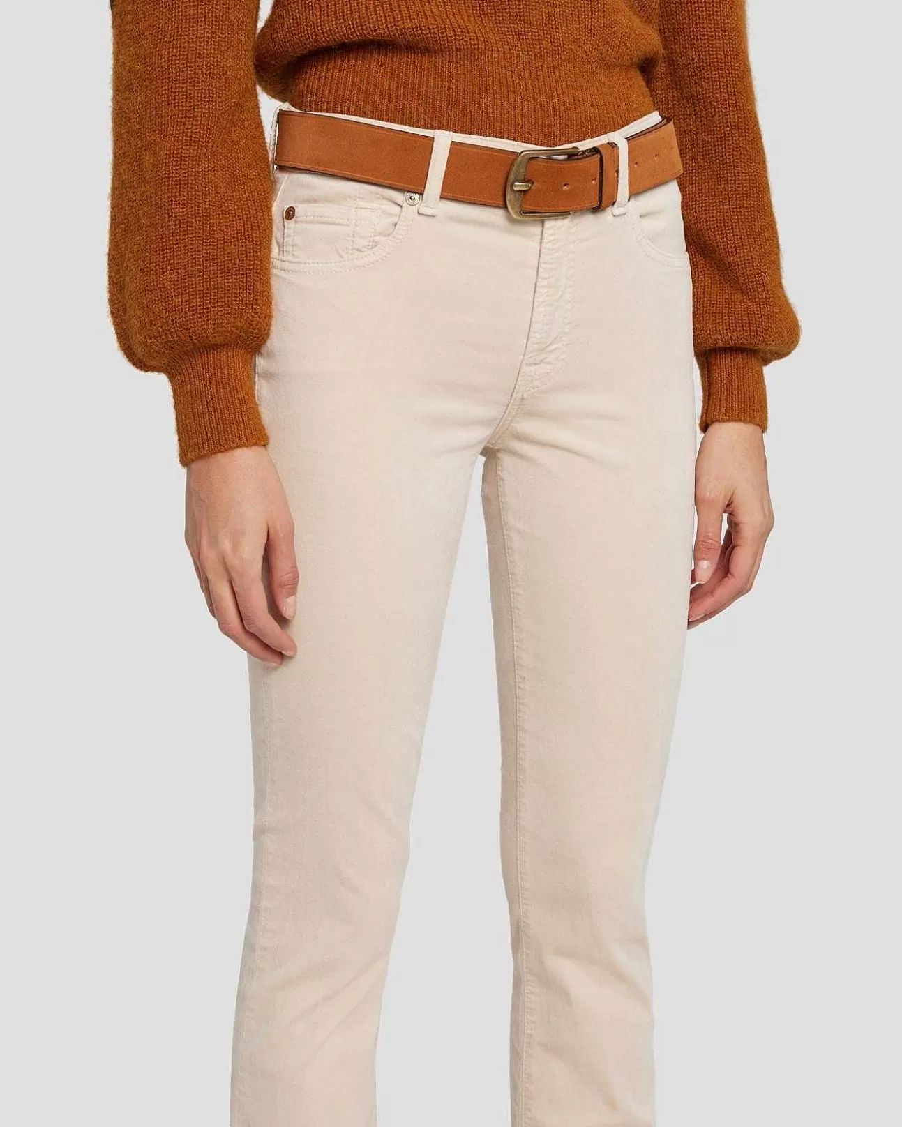 7 For All Mankind Klassischer Wildledergurtel Cognac Best Sale