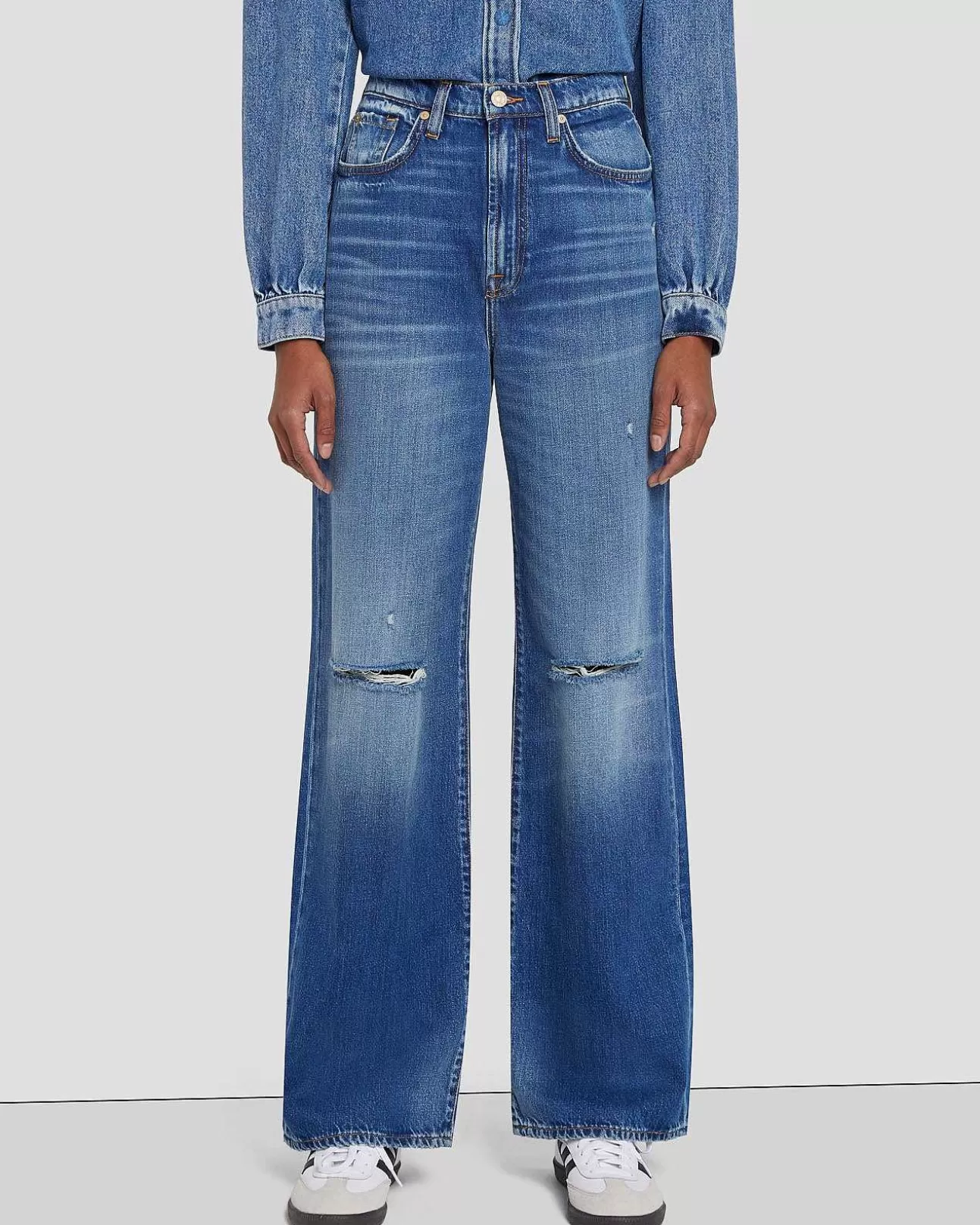 7 For All Mankind Mankind Kate Modern Straight In Schiefer Cheap