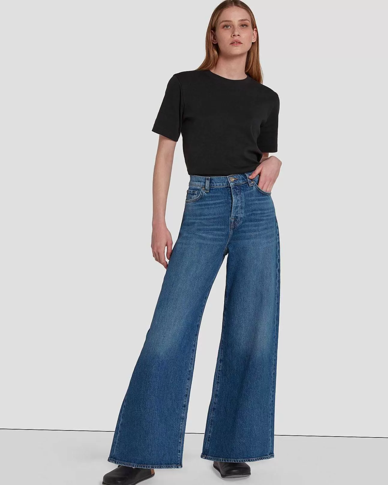 7 For All Mankind Mankind Zoey Super Wide Leg In Forscher Clearance