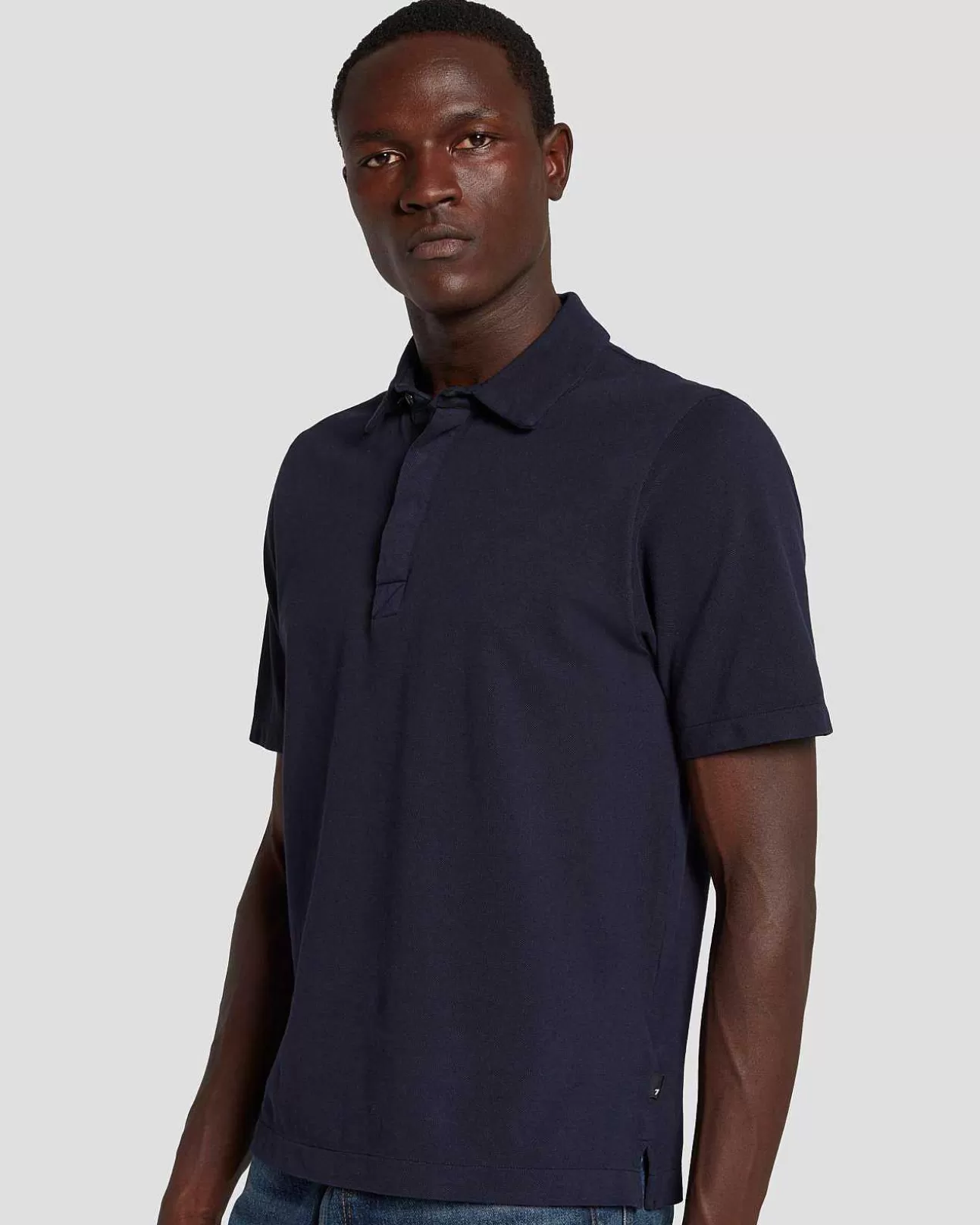 7 For All Mankind Poloshirt Aus Pique-Strick Marine Cheap