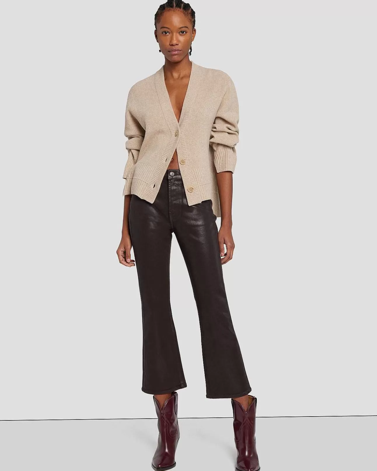 7 For All Mankind Slim Kick-In-Beschichtung Mit Hoher Taille Schokolade Online