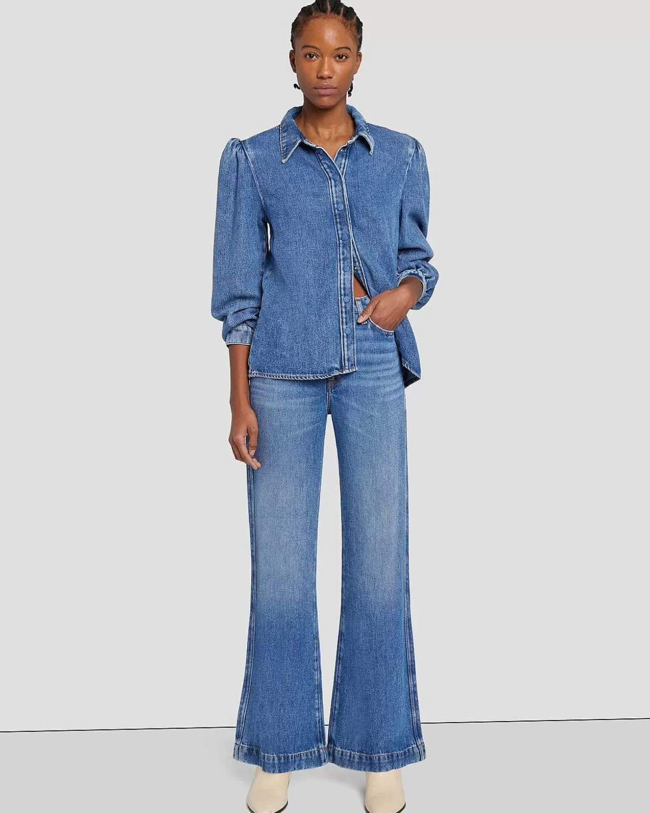 7 For All Mankind Tailorless Denim Lustre Modern Dojo In Taglilie New