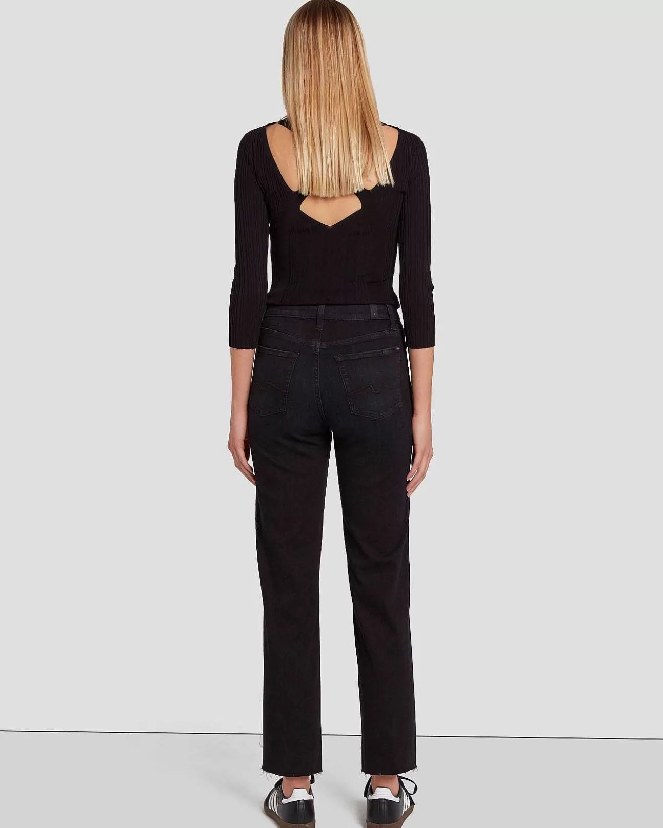 7 For All Mankind Zugeschnittenes Alexa In Schwarze Rose Shop