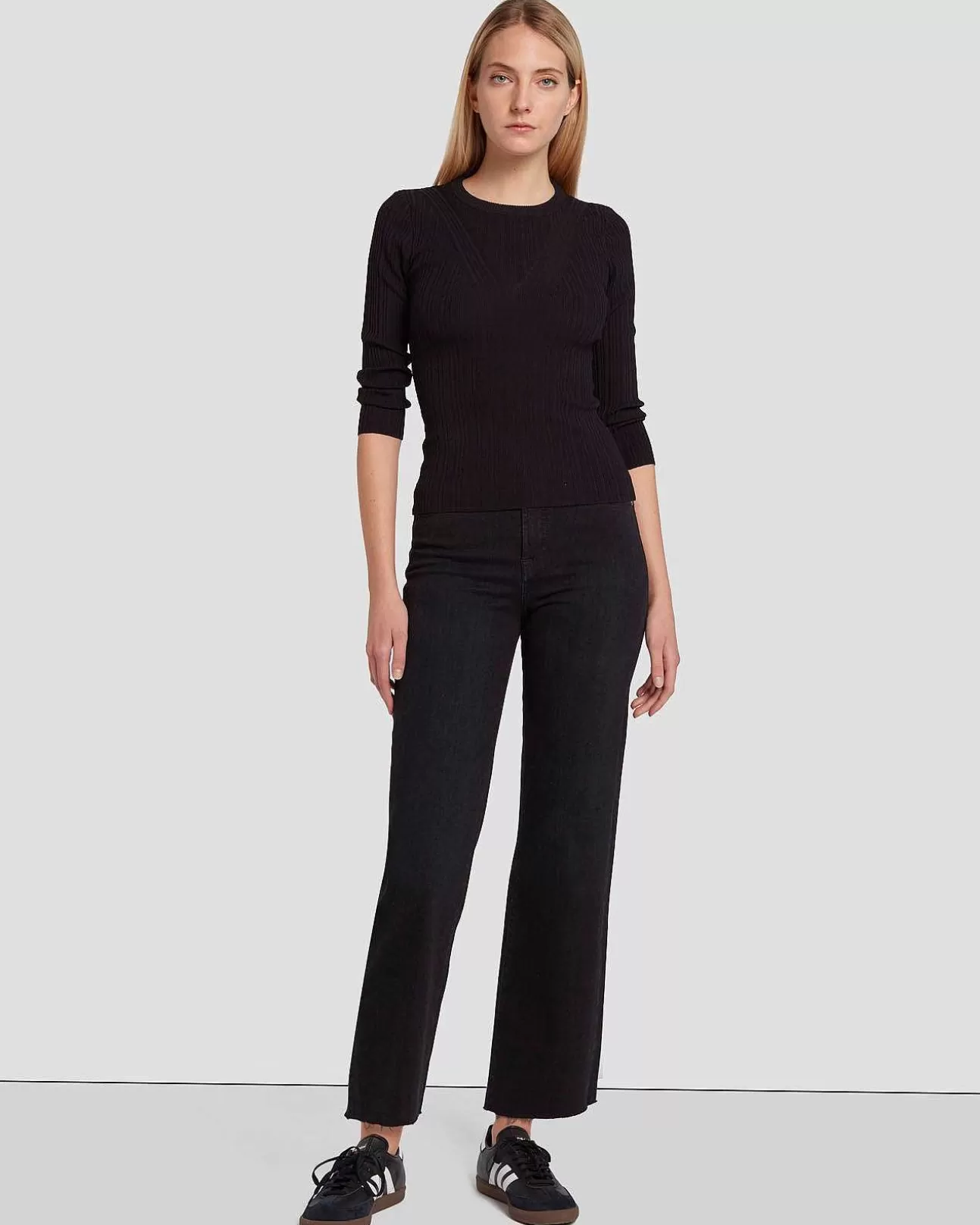 7 For All Mankind Zugeschnittenes Alexa In Schwarze Rose Shop